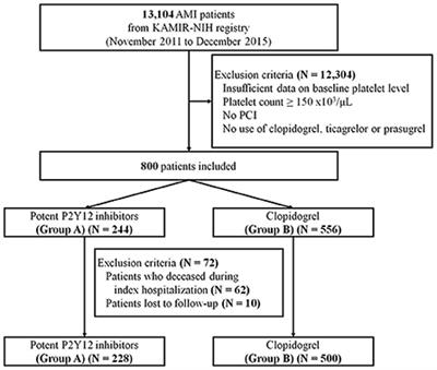 Impact of <mark class="highlighted">P2Y12 inhibitors</mark> on cardiovascular outcomes of Korean acute myocardial infarction patients with baseline thrombocytopenia